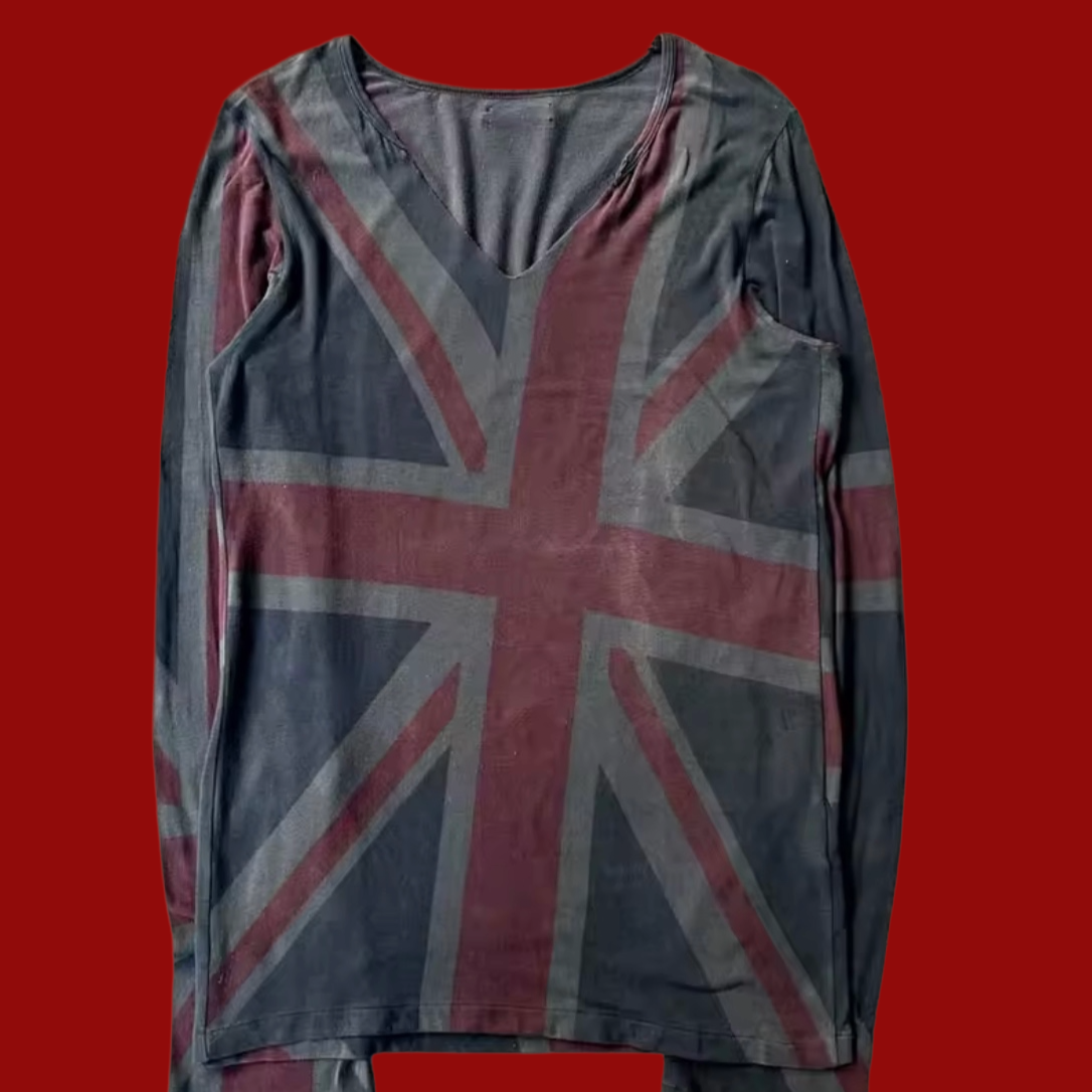Union Jack Long Sleeve Distressed