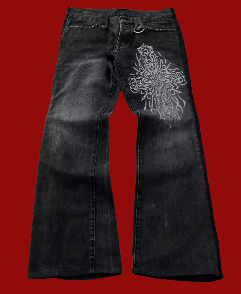Black Cross Jeans