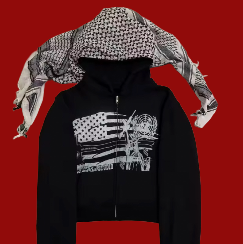 American Flag Face Mask Hoodie