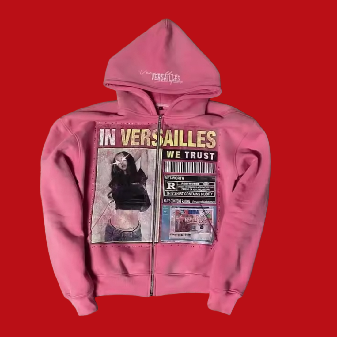 Versailles Pink Zip up Hoodie