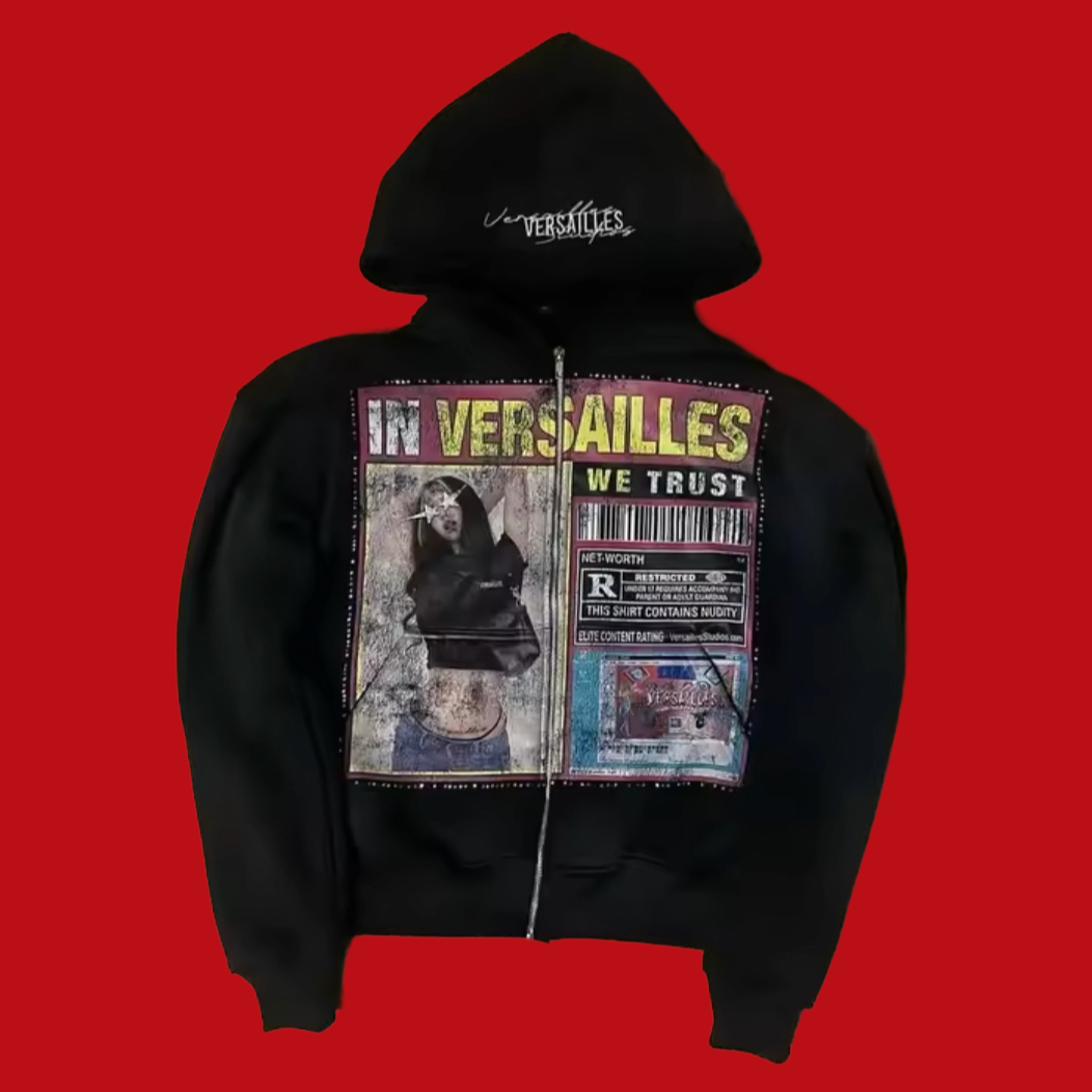 Versailles Black Zip up Hoodie