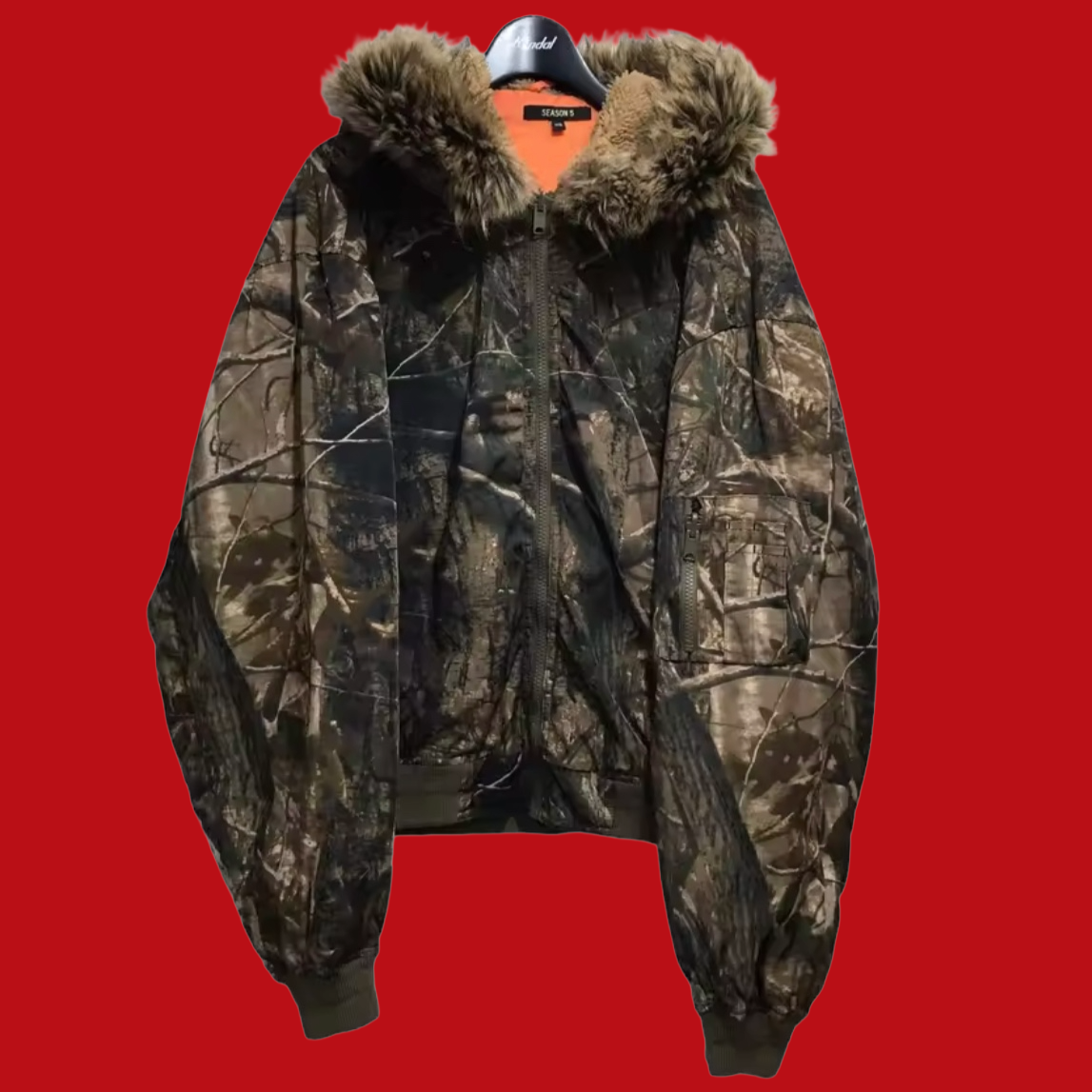 Camo Zip up fur hoodie